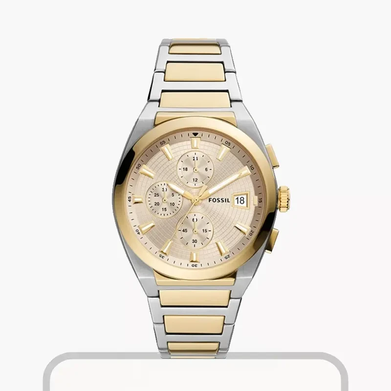 Fossil Everett Chronograph Cream Dial Men's Watch- FS5796